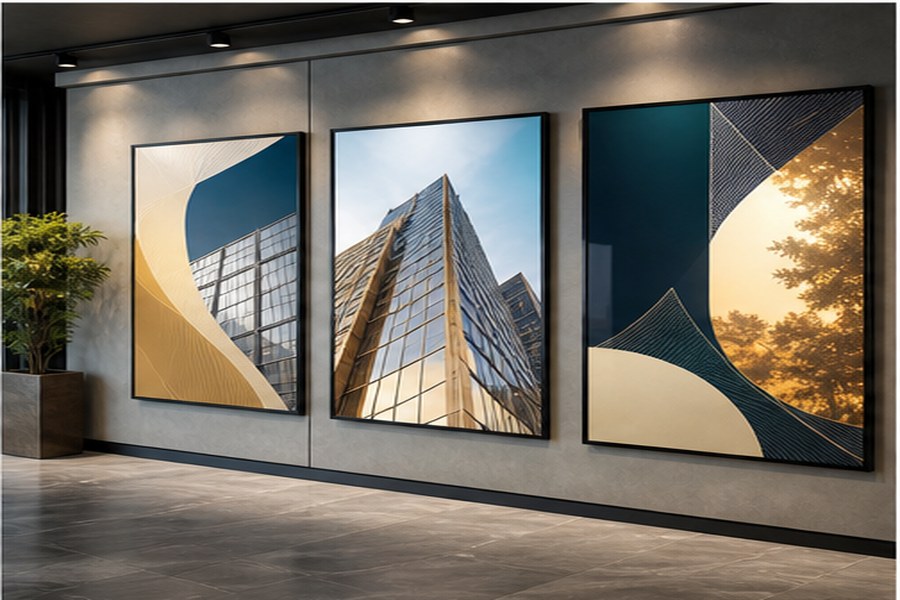 Large format poster in a commercial environment.